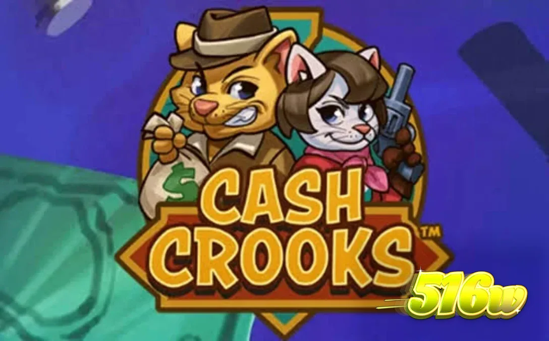 Cena temática de assalto com gatos no estilo noir do jogo Cash Crooks